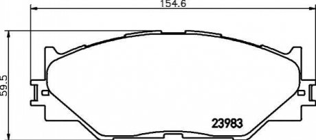 NP1082 NISSHINBO Колодки тормозные дисковые передние Toyota IS 220d, 250, 300h (05-13) (NP1082) NISSHINBO