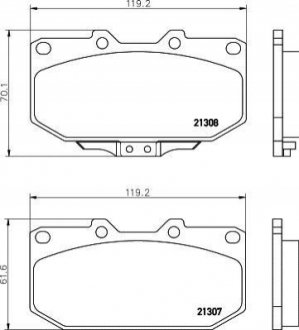 NP7012 NISSHINBO Колодки тормозные дисковые передні Subaru Impreza 2.0, 2.5 (00-07) (NP7012) NISSHINBO