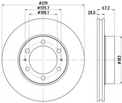 ND1034K NISSHINBO Диск тормозной передний Toyota Land Cruiser 3.0, 4.0 diz (04-10) (ND1034K) NISSHINBO