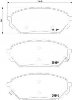 NP6086 NISSHINBO Колодки тормозные дисковые передние Hyundai ix55 3.0, 3.8 (08-) (NP6086) NISSHINBO