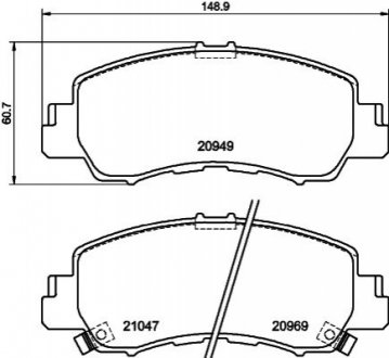 NP3057 NISSHINBO Колодки тормозные дисковые передние Mitsubishi Eclipse Cross (17-) (NP3057) NISS