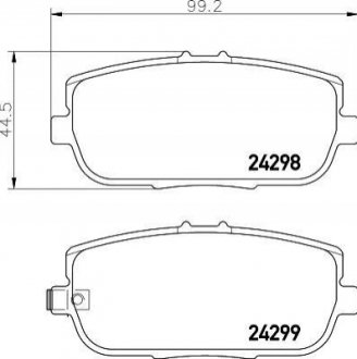 NP5043 NISSHINBO Колодки тормозные дисковые задние Mazda MX-5 1.8, 2.0 (05-) (NP5043) NISSHINBO