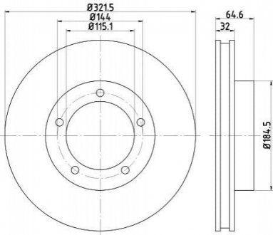 ND1056K NISSHINBO Диск тормозной передний Toyota Land Cruiser 80 4.2 (92-97) (ND1056K) NISSHINBO