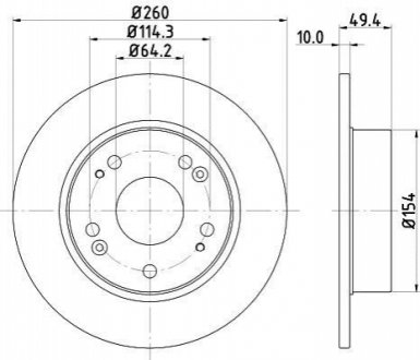 ND8004K NISSHINBO Диск тормозной задний Honda Accord 2.0, 2.2, 2.4 (03-08) (ND8004K) NISSHINBO