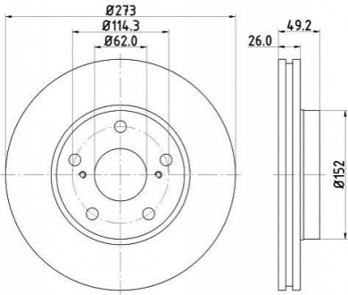 ND1021K NISSHINBO Диск тормозной передний Toyota Auris 1.4, 1.6, 1.8 (07-) (ND1021K) NISSHINBO