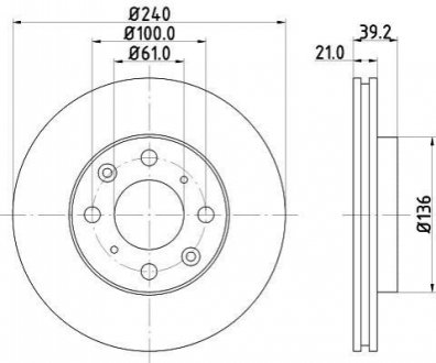 ND8022 NISSHINBO Диск тормозной передний Honda Jazz 1.2, 1.3, 1.5 (02-08) (ND8022) NISSHINBO