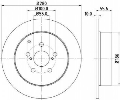 ND1084K NISSHINBO Диск тормозной задний Toyota 1.6, 1.8, 2.0, 2.4 (03-09) (ND1084K) NISSHINBO