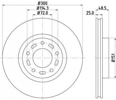 ND5002K NISSHINBO Диск тормозной передний Mazda 3, 5 1.8, 2.0, 2.2 (05-) (ND5002K) NISSHINBO