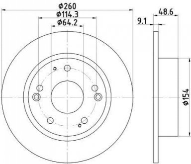 ND8026K NISSHINBO Диск тормозной задний Honda Accord 2.0 2.4 (06-) (ND8026K) NISSHINBO