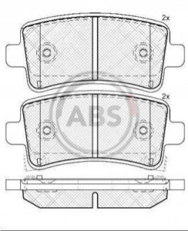 37729 A.B.S. Гальмівні колодки задні Opel Insignia 08- (TRW)