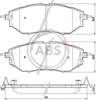 37502 A.B.S. Гальмівні колодки перед. Subaru Legacy IV/Outback 03- (akebono)