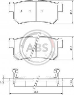 37460 A.B.S. Колодки гальмівні задн. Actyon/Kyron/Korando/Rexton 97-