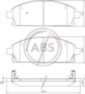 37081 A.B.S. Гальмівні колодки перед. Nissan X-Trail 01-13/Pathfinder 97-04 (sumitomo) (159x55,9x16)