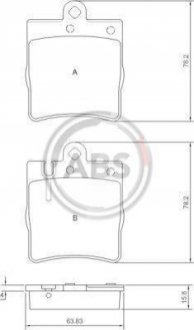 37022 A.B.S. Гальмівні колодки зад. MB C/E-класз (W202/210) (ATE)/(W211) 4Matic