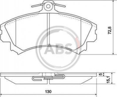 36919 A.B.S. Гальмівні колодки перед. Mitsubishi Colt/Volvo S40/V40 1.1-2.0 i/TD 95- (TRW)