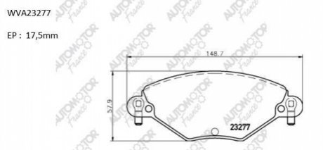 ABP2002 Automotor France Колодки тормозные дисковые передні Citroen C5 2.0i; 16V; 2.0 HDi (00-) (ABP2002) Automotor France