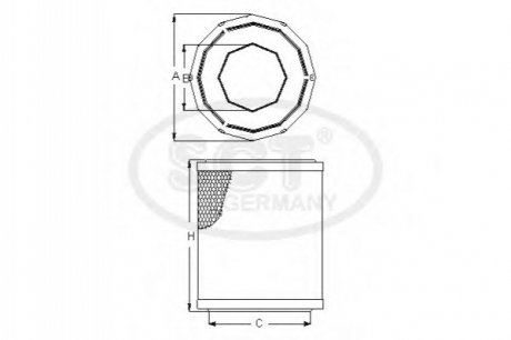 SB 2274 SCT Фильтр воздушный CITROEN Jumper III (Relay III) 2.2 HDi (06-) (SB 2274) SCT