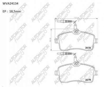 ABP2605 Automotor France Колодки тормозные передние Peugeot 407 (04-) (ABP2605) Automotor France