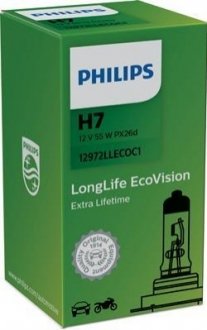 12972LLECOC1 PHILIPS Лампа 12v 55w PX26d H7 LongerLife Ecovision