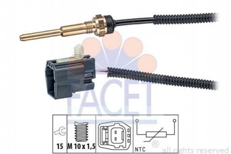 7.3331 FACET Датчик температури Transit (V184)/(V347) 2.4DI (в ГБЦ)