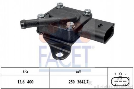 10.3319 FACET Датчик тиску наддуву  BMW 1(E87)/3(E90)/5(F10)/X3(E83) 2.0/3.0D 07-13