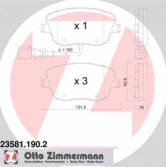 235811902 ZIMMERMANN Колодки гальмівні дискові, к-кт