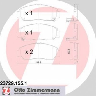 237291551 ZIMMERMANN Колодки гальмівні дискові, к-кт