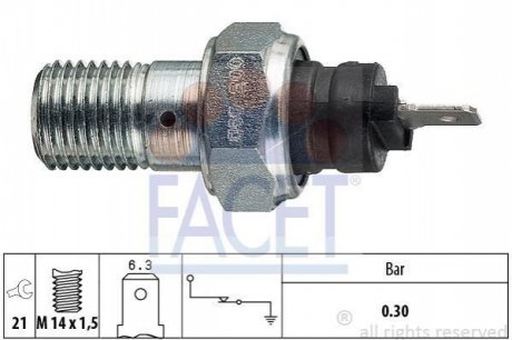 7.0003 FACET Датчик давления масла Lancia Y10 1.1 i.e. fire (156ag) (89-95) (7.0003) FACET