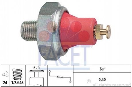 7.0016 FACET Датчик давления масла Toyota Hilux/Land Cruiser/Haice/Corolla/Carina/ Mazda 626/