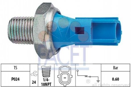 7.0147 FACET Датчик давления масла Ford Transit 2.4 DI/TDE 00-> (7.0147) FACET