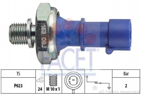 7.0163 FACET Датчик тиску масла