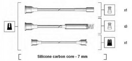 941125250677 MAGNETI MARELLI Комплект ізольованих проводів для свічок запалення