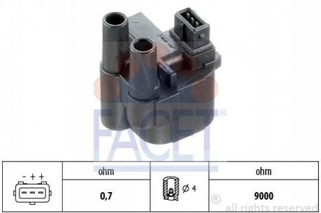 9.6276 FACET Катушка зажигания Renault Clio ii 1.4 (b/cb0c) (98-05) (9.6276) FACET