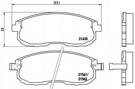 P56 021 BREMBO Гальмівні колодки дискові