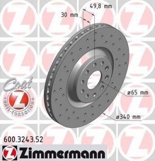 600324352 ZIMMERMANN Диск тормозной Sport