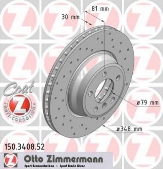 150340852 ZIMMERMANN Диск гальмівний SPORT Z