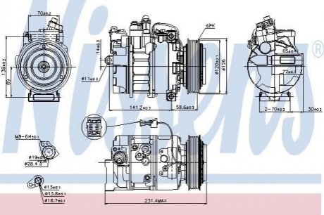 89208 NISSENS Компресор SAAB 9-5(97-)1.9 TiD(+)[OE 4541207]