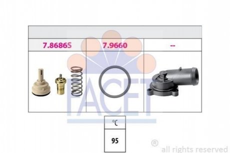 7.8686K FACET Термостат VW Eos 1.4 tsi (08-15) (7.8686K) FACET