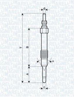 062900014304 MAGNETI MARELLI UC19A Свеча накала