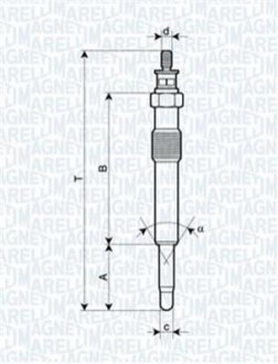 062900018304 MAGNETI MARELLI UC22A Свеча накала