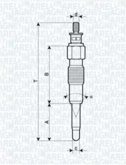 062900040304 MAGNETI MARELLI UC37A Свеча накала