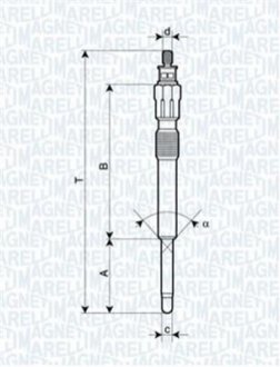 062900043304 MAGNETI MARELLI UC40A Свеча накала