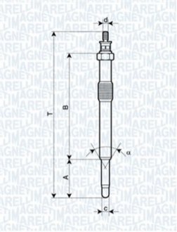 062900049304 MAGNETI MARELLI UC41A Свеча накала