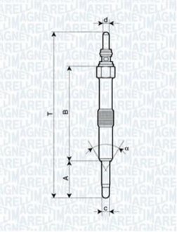 062900067304 MAGNETI MARELLI UC50A Свеча накала