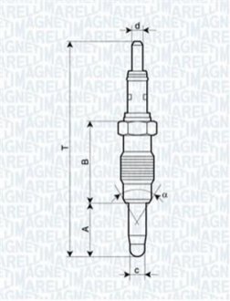 062900011304 MAGNETI MARELLI UX21A Свеча накала