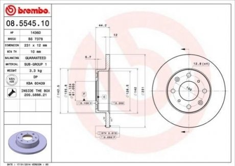 08.5545.10 BREMBO Гальмівний диск