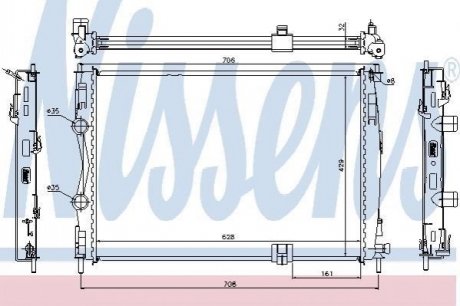 67361 NISSENS Радіатор NS QASHQAI(07-)2.0 dCi[OE 21400-JD70A]