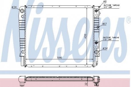 65542A NISSENS Радіатор VOLVO 940(90-)2.3 i TURBO(+)[OE 35 47 146]