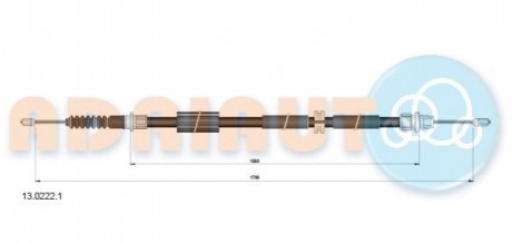 13.0222.1 ADRIAUTO Трос гальмівний FORD Mondeo all 4/5 doorsLH-RH10/00-