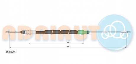35.0209.1 ADRIAUTO Тросик стояночного тормоза Adriauto